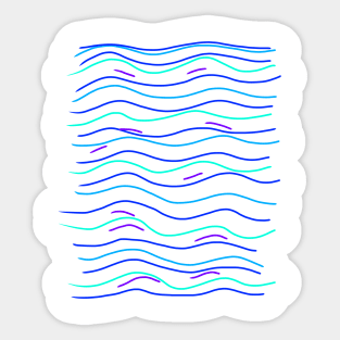 blue purple watercolor waves design Sticker